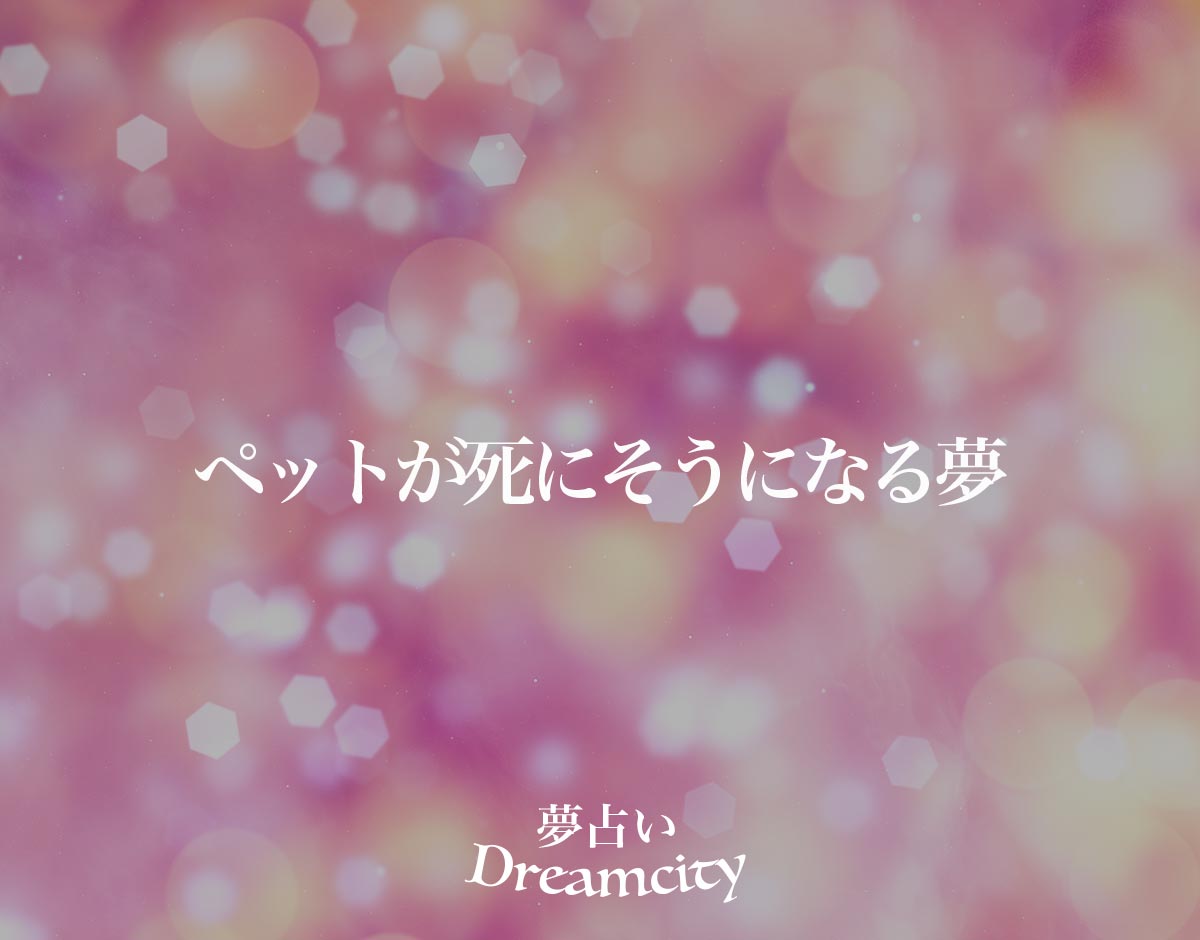 「ペットが死にそうになる夢」の意味とは？